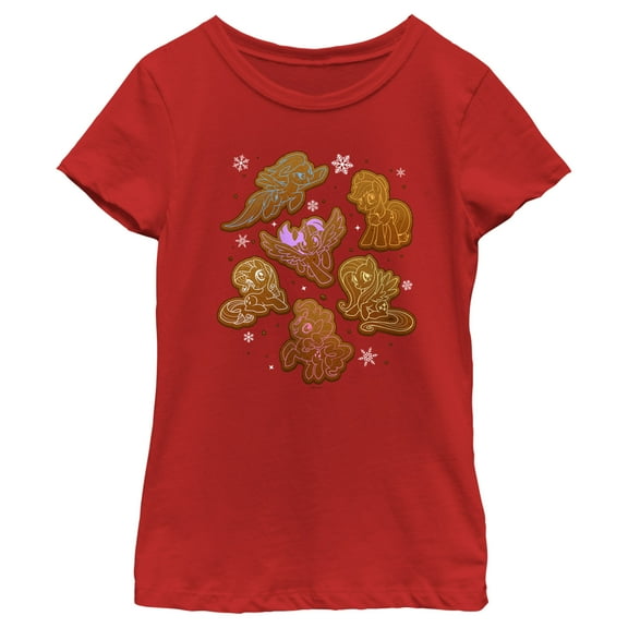 Girl's My Little Pony: Friendship is Magic Gingerbread Ponies  Graphic Tee Red X Small