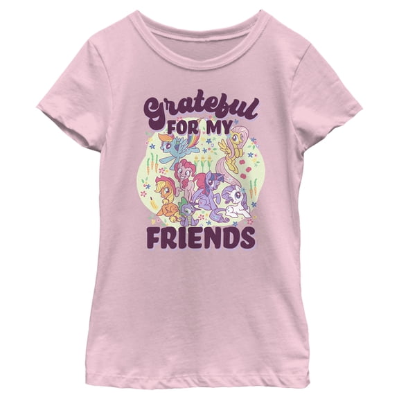 Girl's My Little Pony: Friendship is Magic Grateful for my Friends Graphic Tee Light Pink Small