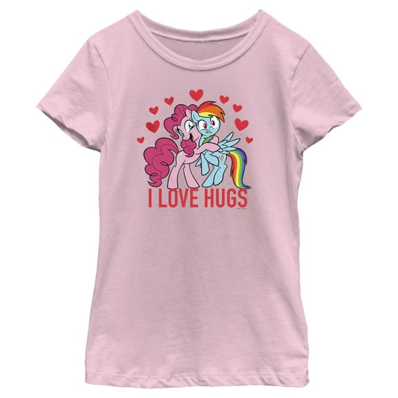 Girl's My Little Pony: Friendship is Magic I Love Hugs  Graphic Tee Light Pink Large