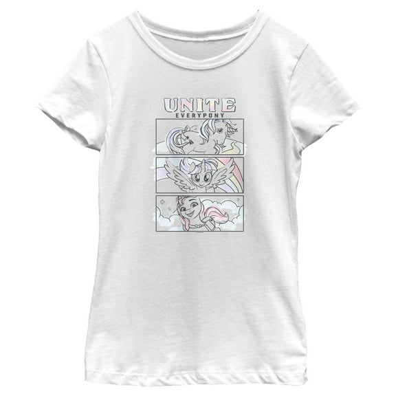 Girl's My Little Pony: Friendship is Magic Unite Everypony Panels Graphic T-Shirt