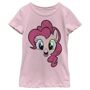 Girl's My Little Pony Pinkie Pie Face Graphic Tee Light Pink Medium