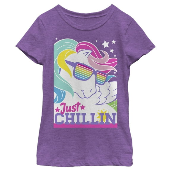 Girl's My Little Pony Princess Celestia Just Chillin  Graphic Tee Purple Berry X Large