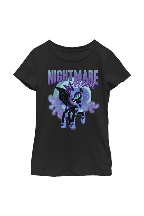 Girl's My Little Pony Princess Luna Nightmare Moon Graphic Tee Black Large