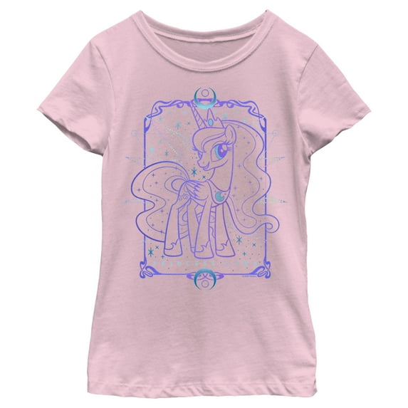 Girl's My Little Pony Princess Luna Tarot Card Graphic Tee Light Pink Large