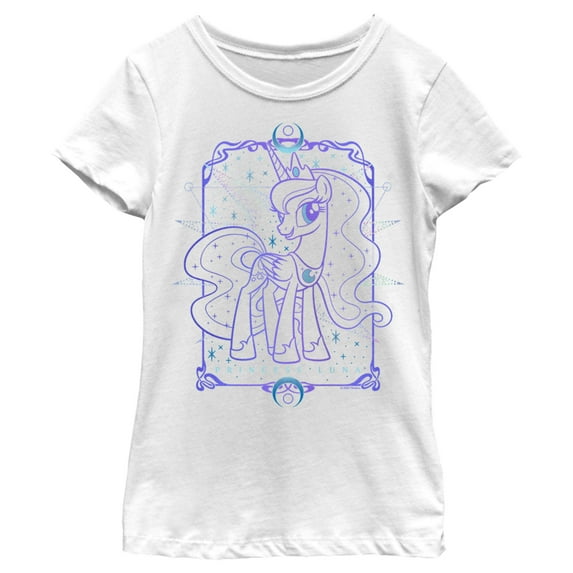 Girl's My Little Pony Princess Luna Tarot Card Graphic Tee White X Large