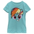 thumbnail image 1 of Girl's My Little Pony Rainbow Dash Face  Graphic Tee Tahiti Blue Small, 1 of 4