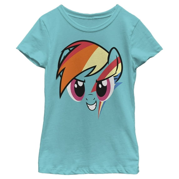 Girl's My Little Pony Rainbow Dash Face Graphic Tee Tahiti Blue X Small