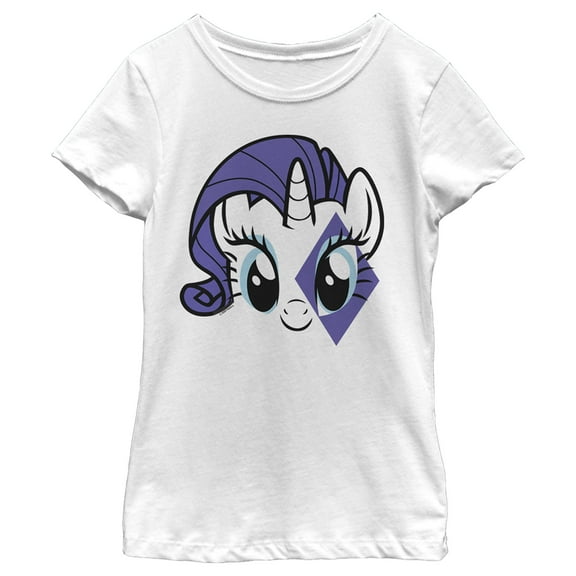 Girl's My Little Pony Rarity Purple Face  Graphic Tee White X Large