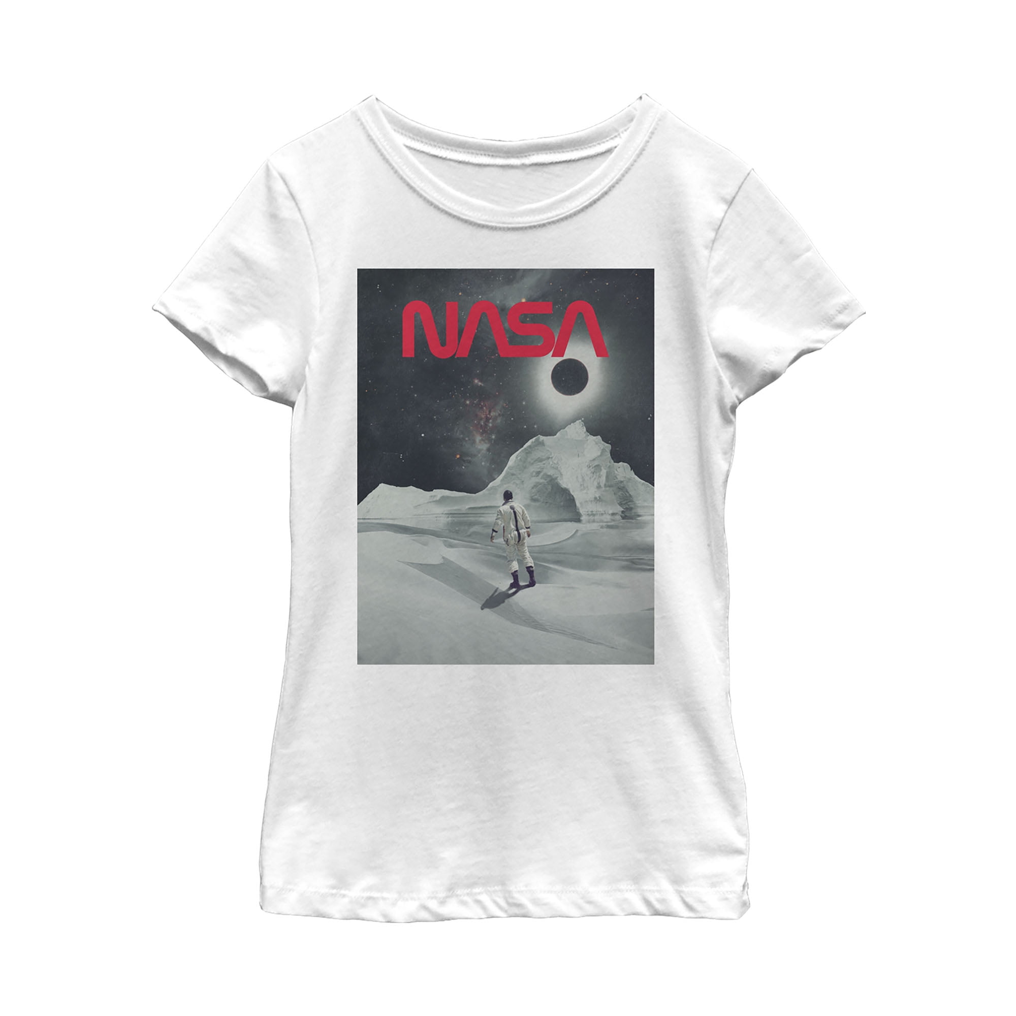 Girl's NASA Lonely Astronaut Graphic Tee White Small