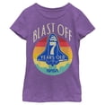 thumbnail image 1 of Girl's NASA Space Shuttle Blast Off 7th Birthday Retro Portrait  Graphic Tee Purple Berry Large, 1 of 3