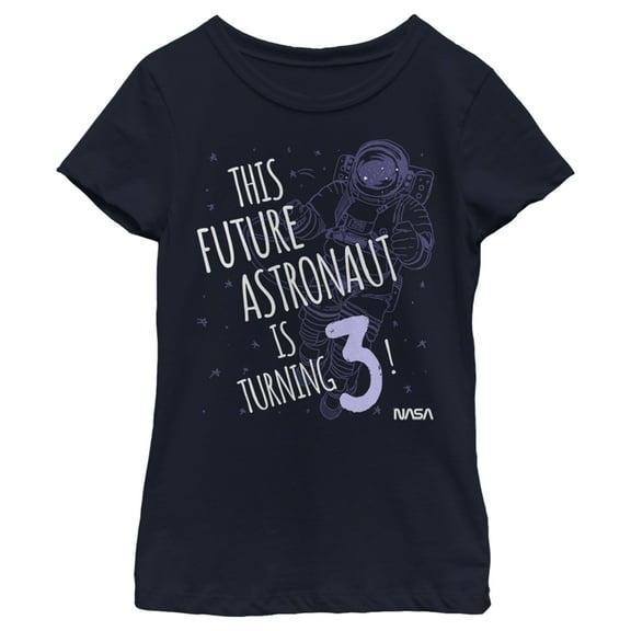 Girl's NASA This Future Astronaut Is Turning Outline Sketch  Graphic Tee Navy Blue X Small