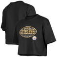 thumbnail image 1 of Girl's New Era Black Pittsburgh Steelers Flip Sequin Boxy T-Shirt, 1 of 4