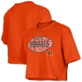 thumbnail image 1 of Girl's New Era Orange Cincinnati Bengals Flip Sequin Boxy T-Shirt, 1 of 4
