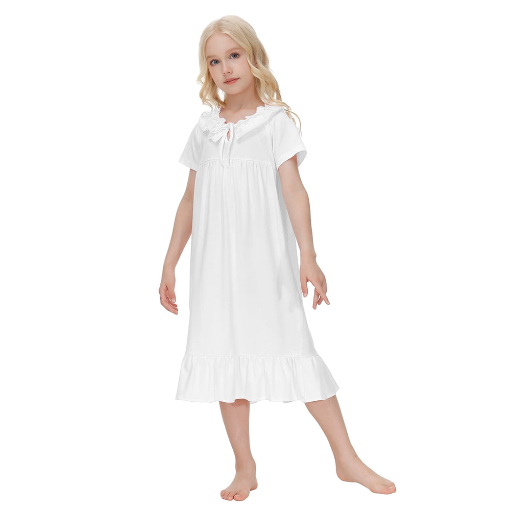 Robe De Nuit Enfant Fille WOLLED Kids Girls Princess Cotton