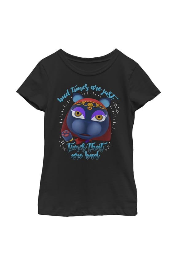 Girl's Nintendo Animal Crossing Bad Times Are Just Times That Are Bad  Graphic Tee Black X Large