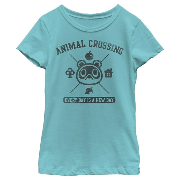 Girl's Nintendo Animal Crossing Every Day is a New Day Graphic Tee Tahiti Blue X Small