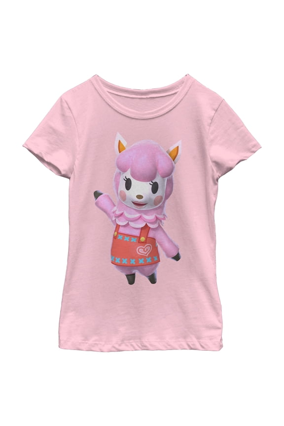 Girl's Nintendo Animal Crossing Reese  Graphic Tee Light Pink Large