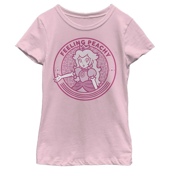 Girl's Nintendo Feeling Peachy Graphic Tee Light Pink X Small