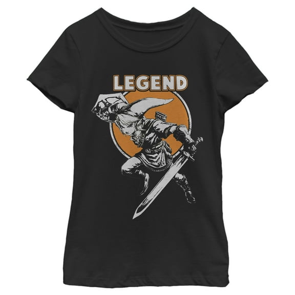 Girl's Nintendo Legend of Zelda Link Hero  Graphic Tee Black Small