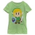 thumbnail image 1 of Girl's Nintendo Legend of Zelda Link's Awakening Avatar  Graphic Tee Green Apple X Small, 1 of 3