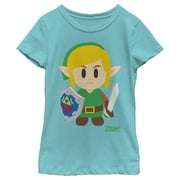 Girl's Nintendo Legend of Zelda Link's Awakening Avatar  Graphic Tee Tahiti Blue X Small