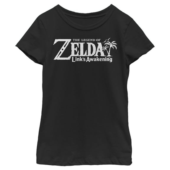 Girl's Nintendo Legend of Zelda Link's Awakening Classic Logo  Graphic Tee Black Large