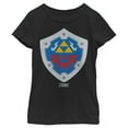 thumbnail image 1 of Girl's Nintendo Legend of Zelda Link's Awakening Hylian Shield  Graphic Tee Black X Small, 1 of 3