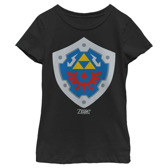 Girl's Nintendo Legend of Zelda Link's Awakening Hylian Shield  Graphic Tee Black X Small