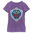 thumbnail image 1 of Girl's Nintendo Legend of Zelda Link's Awakening Hylian Shield  Graphic Tee Purple Berry X Large, 1 of 3