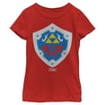 thumbnail image 1 of Girl's Nintendo Legend of Zelda Link's Awakening Hylian Shield  Graphic Tee Red X Small, 1 of 4