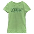 thumbnail image 1 of Girl's Nintendo Legend of Zelda Link's Awakening Palm Logo  Graphic Tee Green Apple Small, 1 of 3