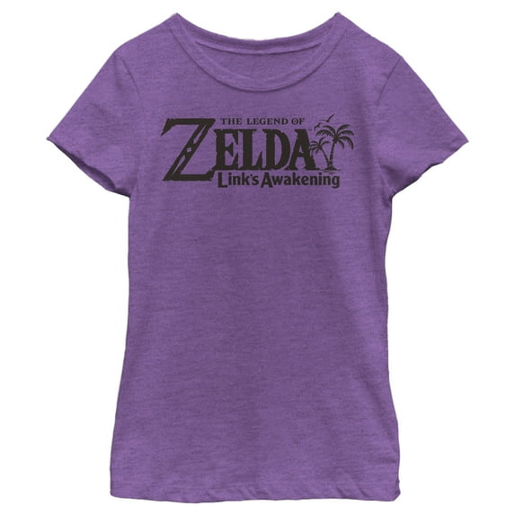 Girl's Nintendo Legend of Zelda Link's Awakening Switch Logo Graphic Tee Purple Berry Small