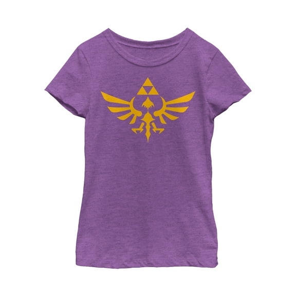 Girl's Nintendo Legend of Zelda Triforce  Graphic Tee Purple Berry X Small