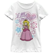 Girl's Nintendo Little Princess Peach  Graphic Tee White X Large