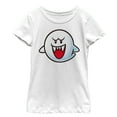 thumbnail image 1 of Girl's Nintendo Mario Boo Ghost Smile  Graphic Tee White X Small, 1 of 4