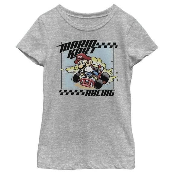 Girl's Nintendo Mario Kart Racing Frame Graphic Tee Athletic Heather X Small