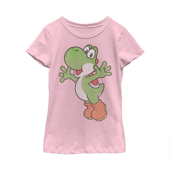 Girl's Nintendo Mario Sidekick Yoshi  Graphic Tee Light Pink Medium