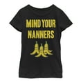 thumbnail image 1 of Girl's Nintendo Mind You Nanners  Graphic Tee Black Small, 1 of 3