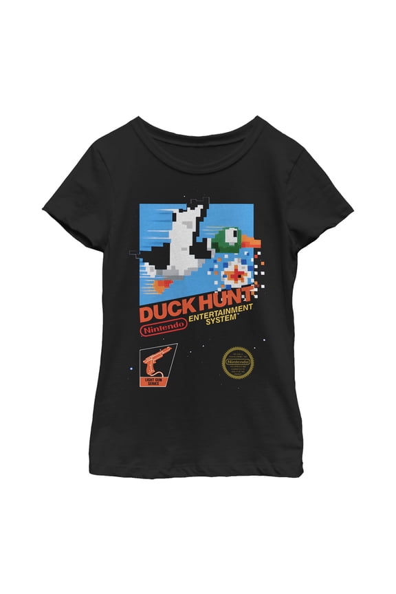 Girl's Nintendo NES Duck Hunt Graphic Tee Black X Large