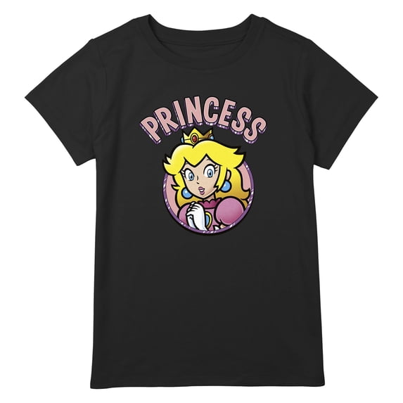 Girl's Nintendo Princess Peach Circle Graphic T-Shirt