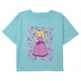 thumbnail image 1 of Girl's Nintendo Princess Peach Cute Icons Graphic Cropped T-Shirt Blue X Small, 1 of 3