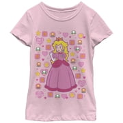 Girl's Nintendo Princess Peach Girls Rule Graphic Tee Light Pink Small