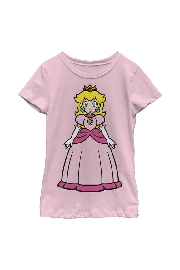 Girl's Nintendo Princess Peach Standing  Graphic T-Shirt