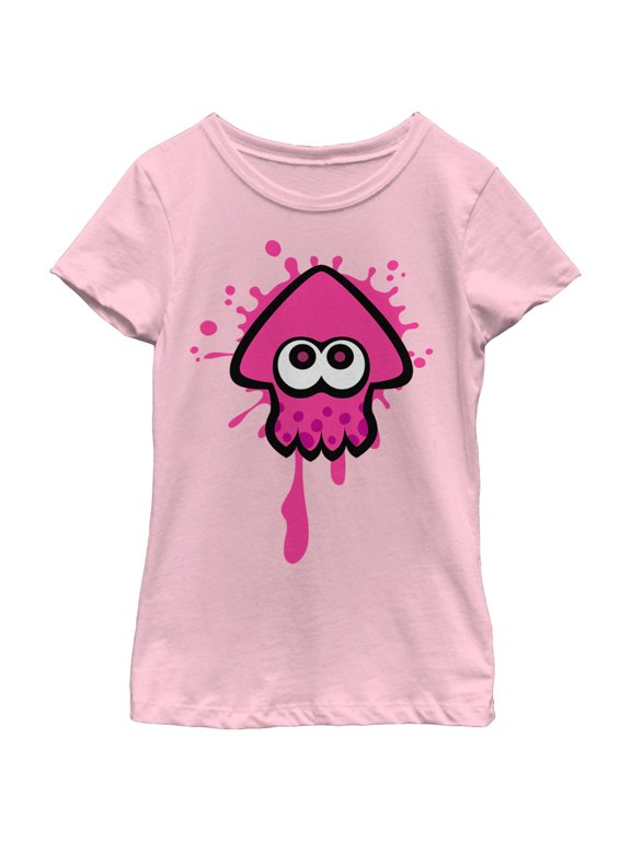 Girl's Nintendo Splatoon Inkling Squid Graphic Tee Light Pink Large