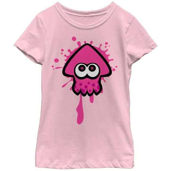 Girl's Nintendo Splatoon Inkling Squid  Graphic Tee Light Pink Medium