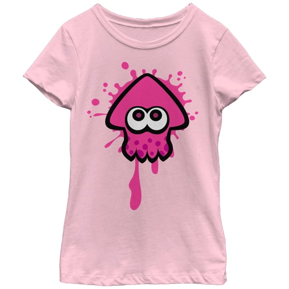 Girl's Nintendo Splatoon Inkling Squid Graphic Tee Light Pink X Large