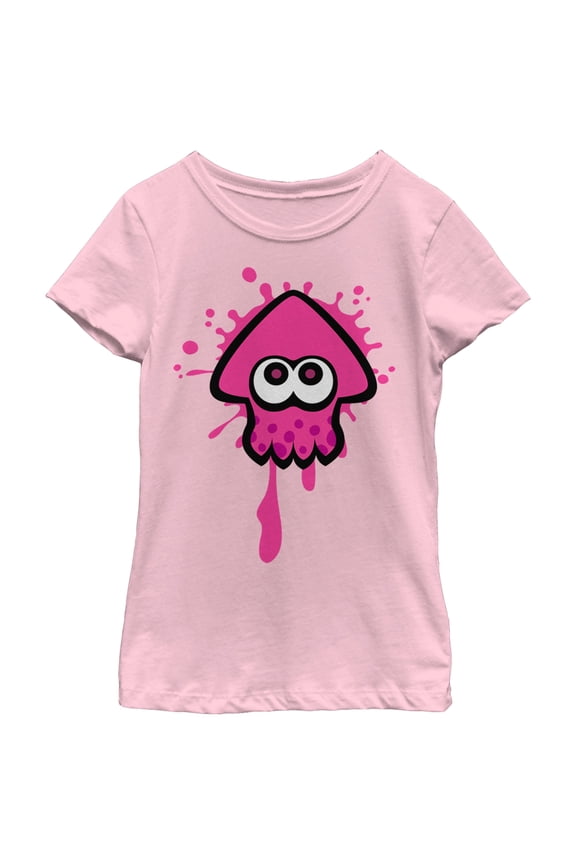 Girl's Nintendo Splatoon Inkling Squid Graphic Tee Light Pink X Large