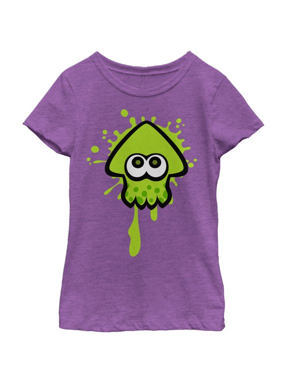 Girl's Nintendo Splatoon Inkling Squid Graphic Tee Purple Berry Large