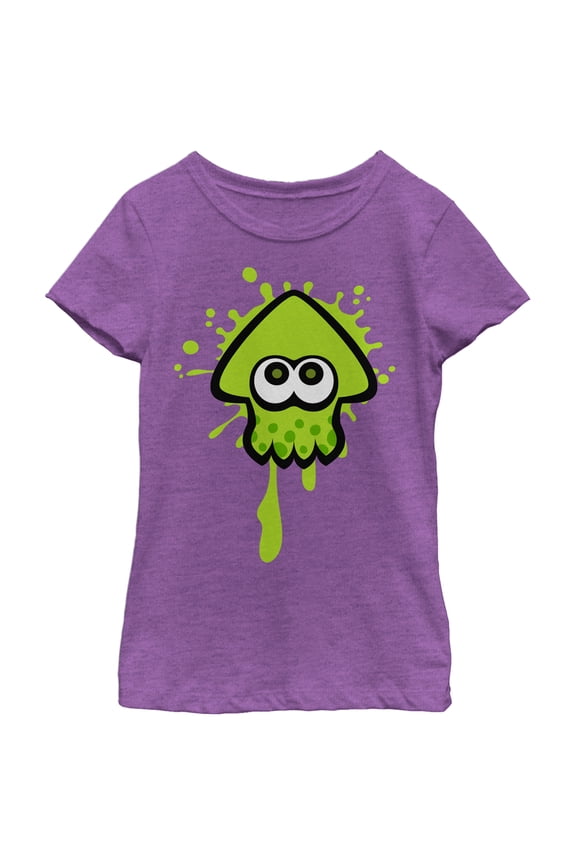 Girl's Nintendo Splatoon Inkling Squid Graphic Tee Purple Berry X Large