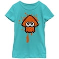 thumbnail image 1 of Girl's Nintendo Splatoon Orange Inkling Squid Graphic Tee Tahiti Blue Medium, 1 of 3